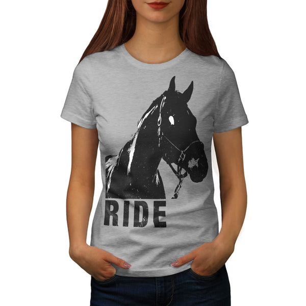 Ride Stallion Head Womens T-Shirt