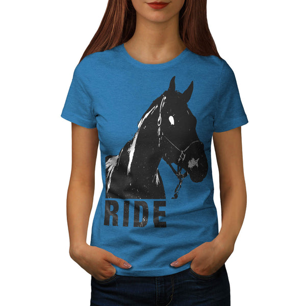 Ride Stallion Head Womens T-Shirt