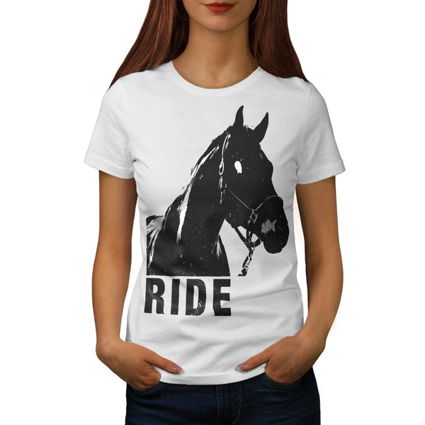 Ride Stallion Head Womens T-Shirt