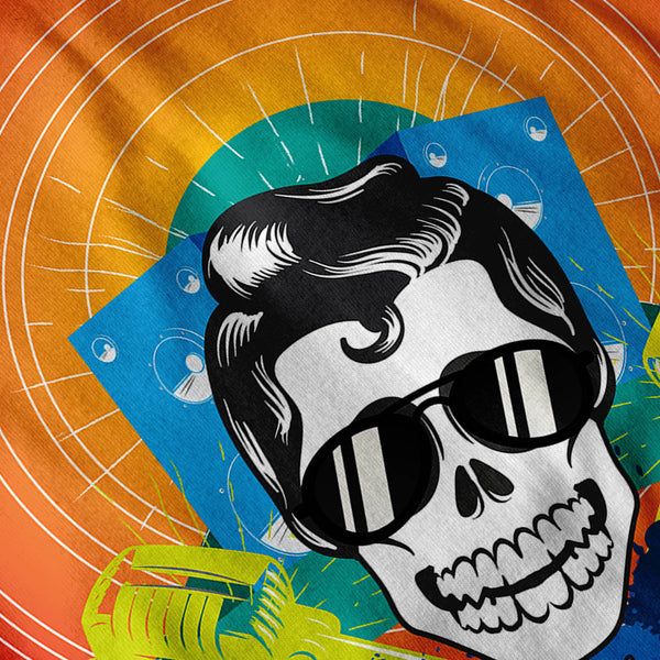 Music Skull Presley Mens T-Shirt
