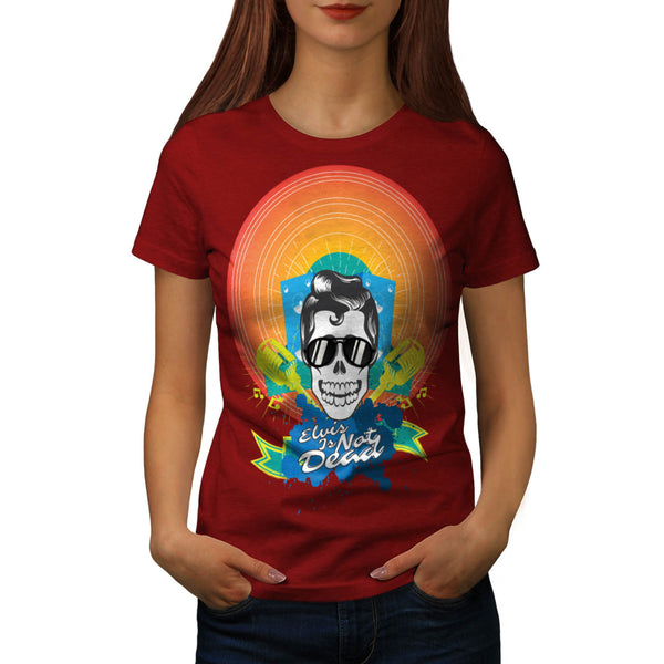 Music Skull Presley Womens T-Shirt
