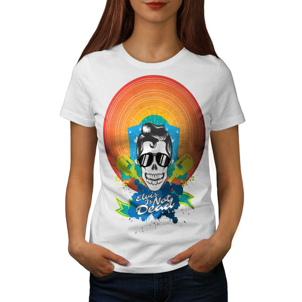 Music Skull Presley Womens T-Shirt
