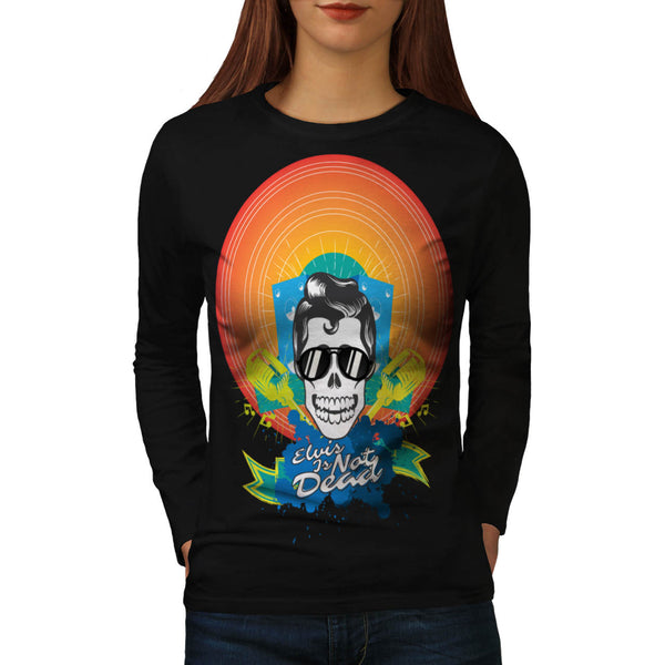 Music Skull Presley Womens Long Sleeve T-Shirt