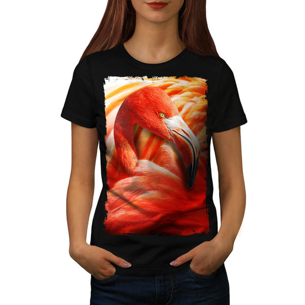 Flamingo Bird Face Womens T-Shirt