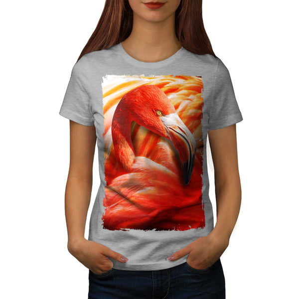 Flamingo Bird Face Womens T-Shirt