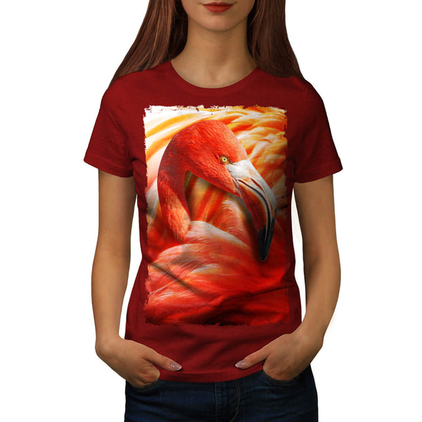 Flamingo Bird Face Womens T-Shirt