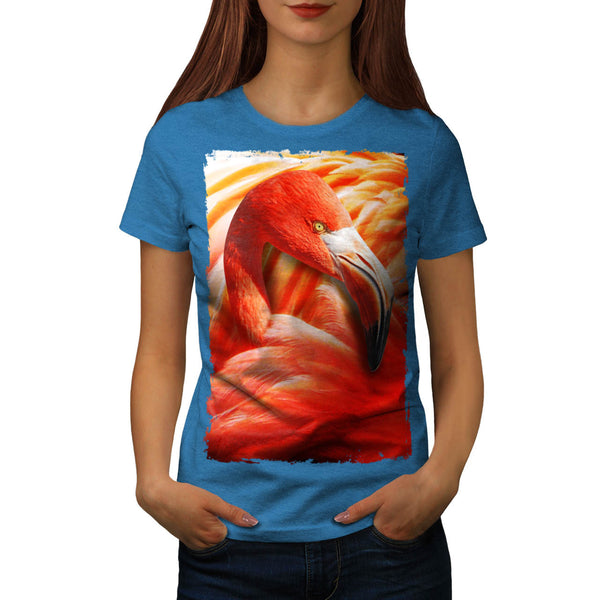 Flamingo Bird Face Womens T-Shirt