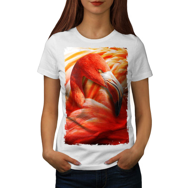 Flamingo Bird Face Womens T-Shirt