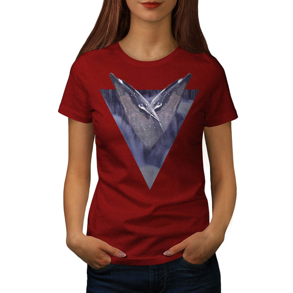 Two Dolphin Triangle Womens T-Shirt
