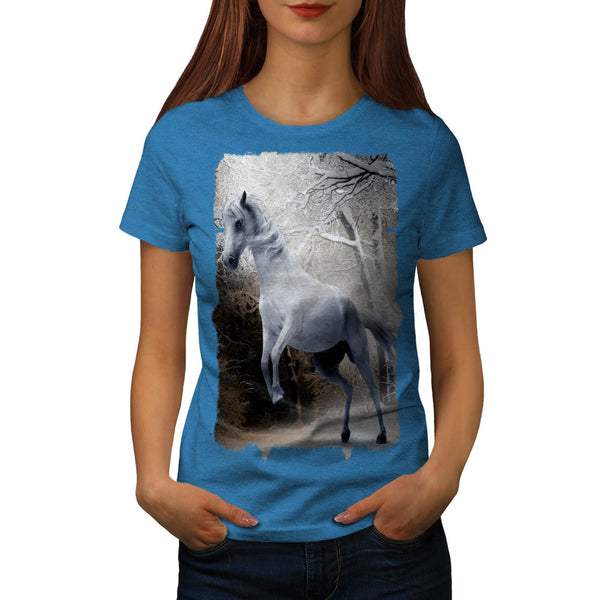 White Winter Horse Womens T-Shirt