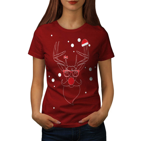 Deer Hipster Winter Womens T-Shirt