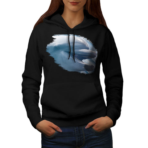 Joyful Dolphin Smile Womens Hoodie