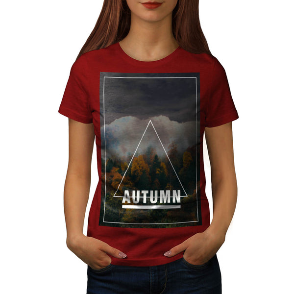 Autumn Tree Triangle Womens T-Shirt