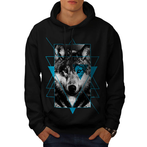 Wolfish Blue Shape Mens Hoodie