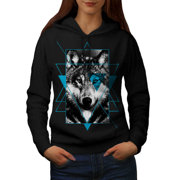 Wolfish Blue Shape Womens Hoodie