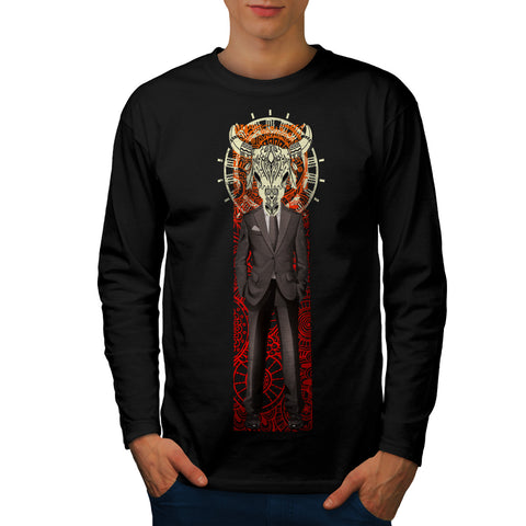 Skull Costume Beast Mens Long Sleeve T-Shirt