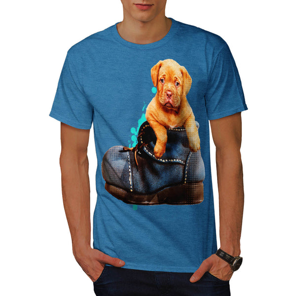 Blue Shoe Puppy Dog Mens T-Shirt