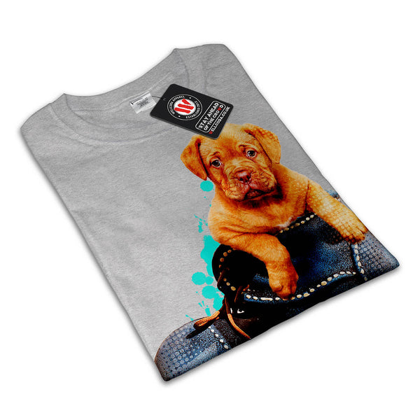 Blue Shoe Puppy Dog Womens T-Shirt
