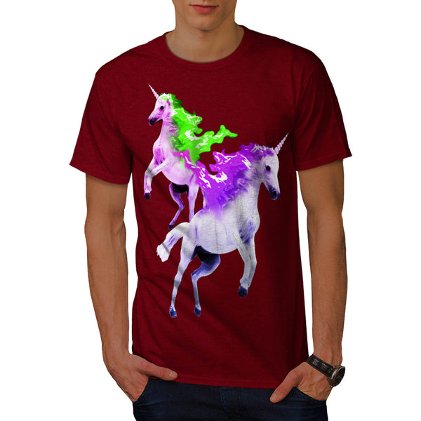 Light Flaming Horse Mens T-Shirt