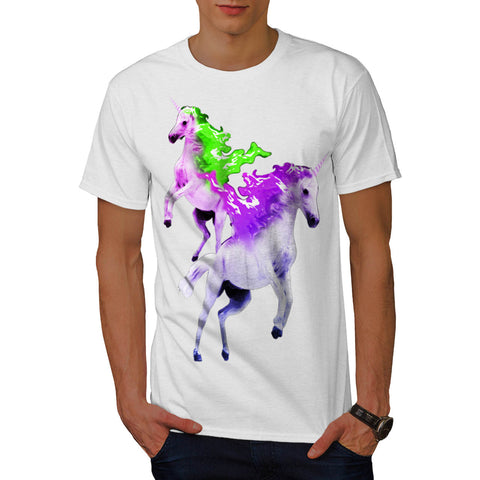 Light Flaming Horse Mens T-Shirt