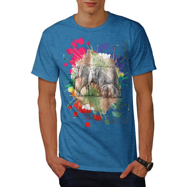 Elephant Family Walk Mens T-Shirt