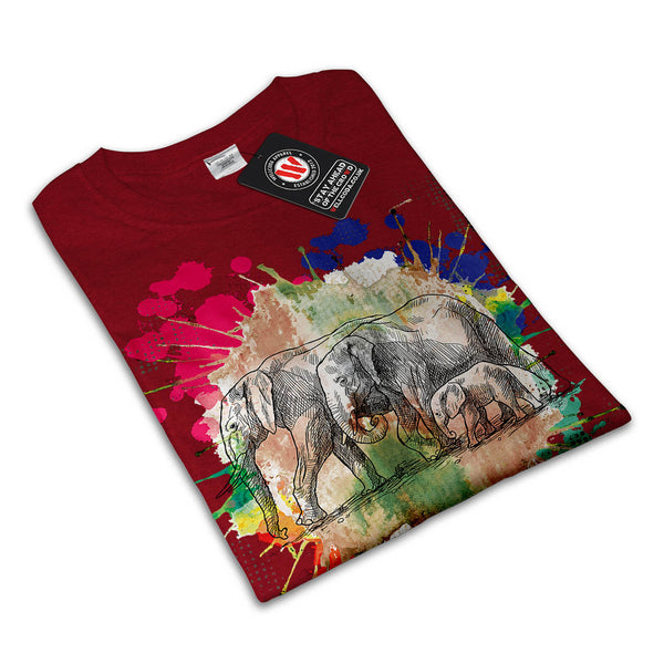 Elephant Family Walk Mens T-Shirt