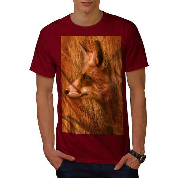 Flaming Red Fox Face Mens T-Shirt