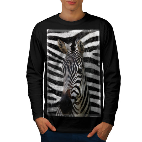 Zebra Background Mens Long Sleeve T-Shirt
