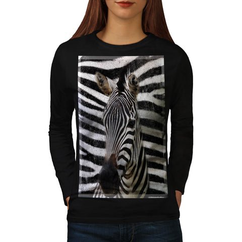 Zebra Background Womens Long Sleeve T-Shirt