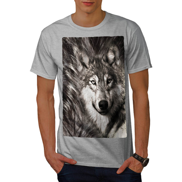 Lonely Wolf Face Mens T-Shirt