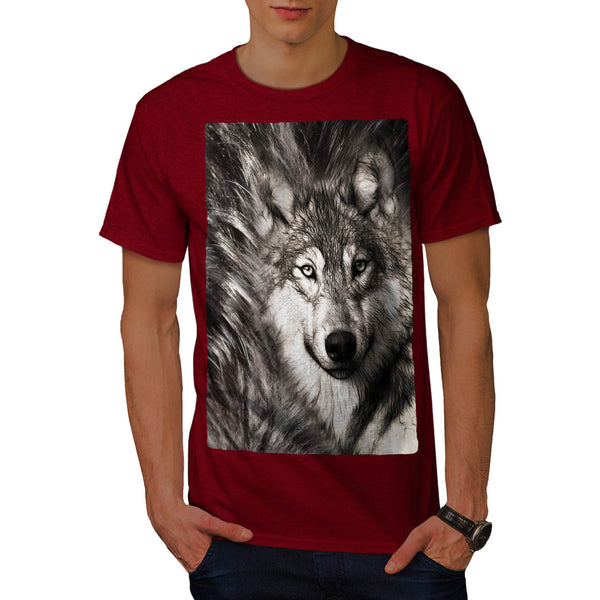 Lonely Wolf Face Mens T-Shirt