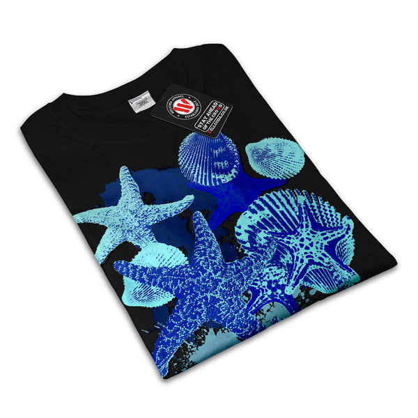 Blue Seashell Star Womens T-Shirt