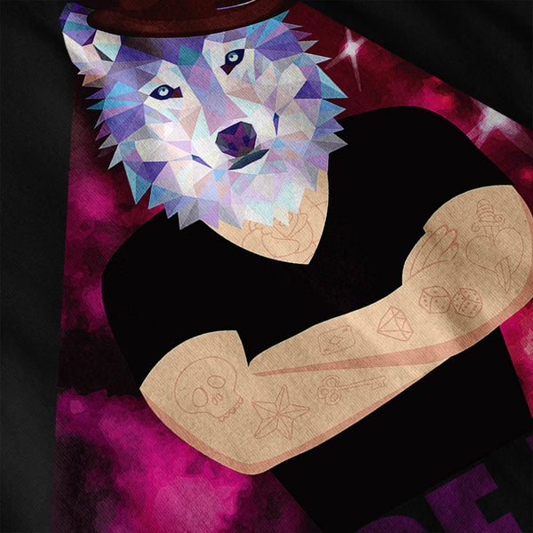 Hipster Tattoo Wolf Mens T-Shirt