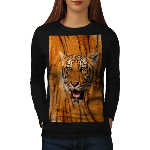 Bengal Tiger Face Womens Long Sleeve T-Shirt