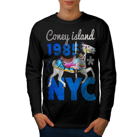 Coney Island Horsey Mens Long Sleeve T-Shirt