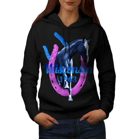 Wisconsin Horse Shoe Womens Hoodie