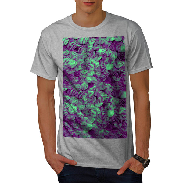 Green Shell Pattern Mens T-Shirt