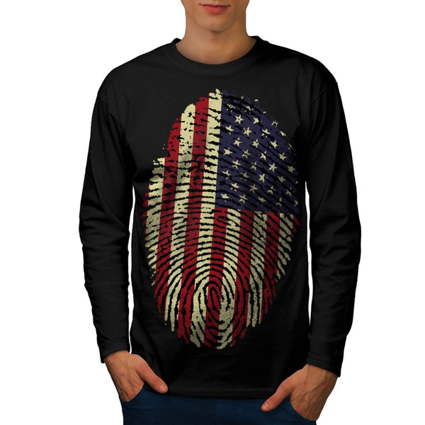 American Fingerprint Mens Long Sleeve T-Shirt