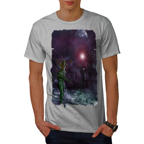 Creepy Ghost House Mens T-Shirt