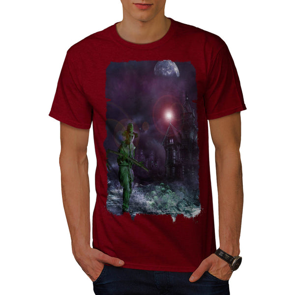 Creepy Ghost House Mens T-Shirt