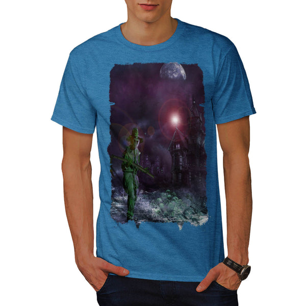 Creepy Ghost House Mens T-Shirt