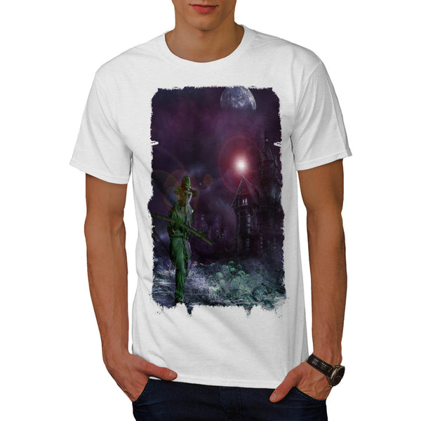 Creepy Ghost House Mens T-Shirt