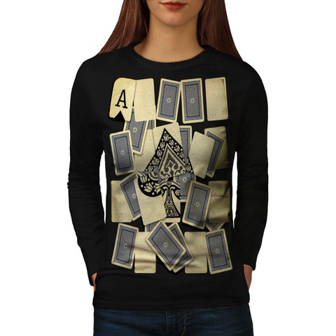 Card Game Play Fun Womens Long Sleeve T-Shirt