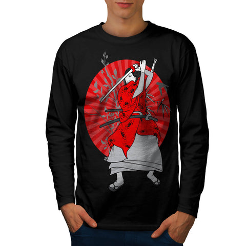Japan Samurai Art Mens Long Sleeve T-Shirt