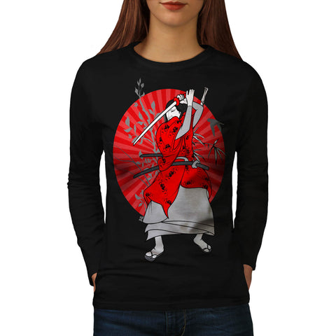 Japan Samurai Art Womens Long Sleeve T-Shirt