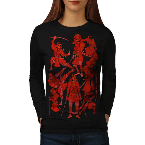Japanese Samurai Womens Long Sleeve T-Shirt
