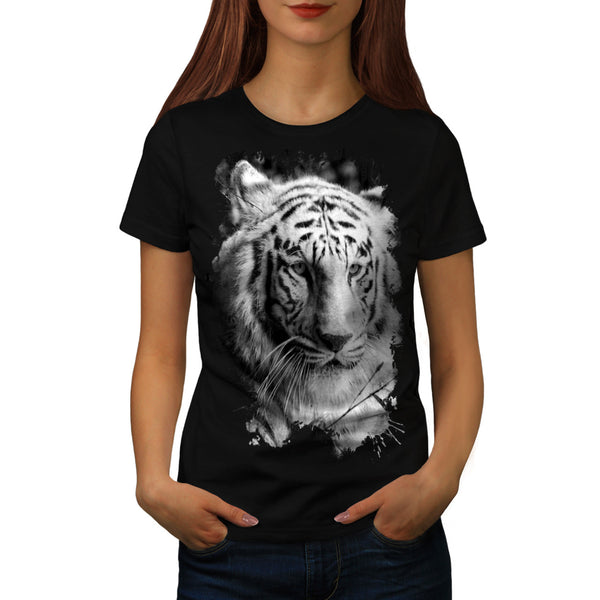 White Tiger Head Womens T-Shirt