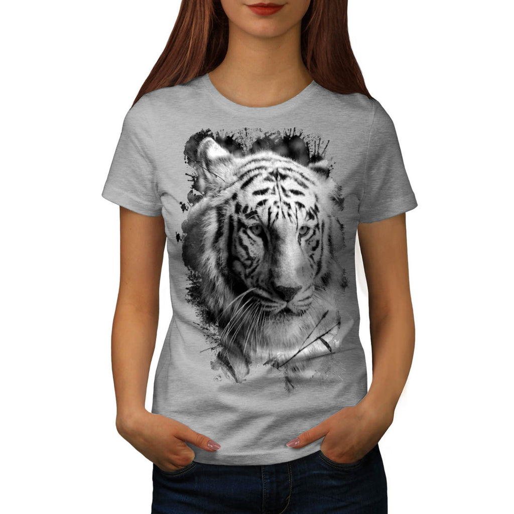 White Tiger Head Womens T-Shirt