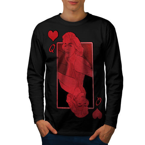 Marilyn Heart Queen Mens Long Sleeve T-Shirt