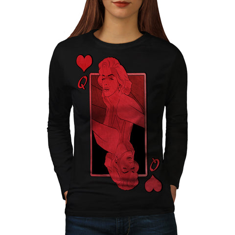 Marilyn Heart Queen Womens Long Sleeve T-Shirt